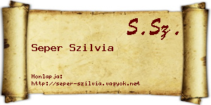 Seper Szilvia névjegykártya