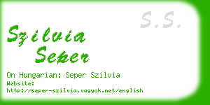 szilvia seper business card